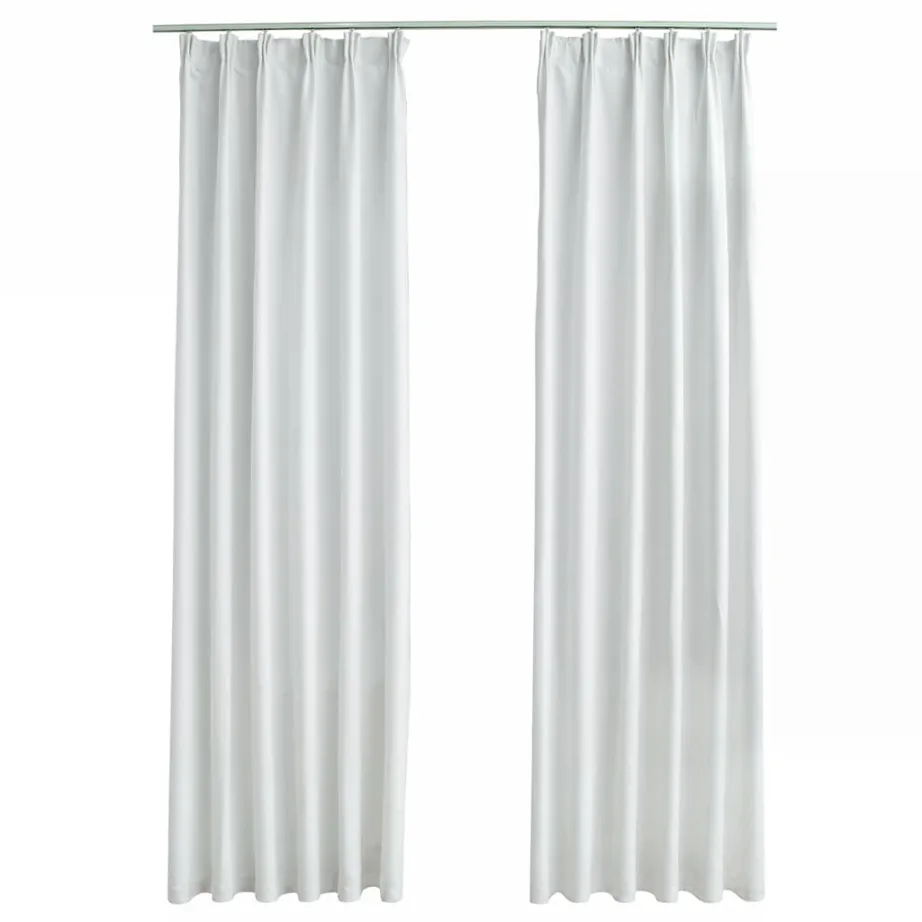 Pimendavad kardinad konksudega 2 tk, koltunud valge, 140×245 cm – 2
