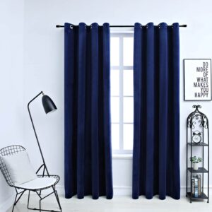 Pimendavad kardinad rõngastega 2 tk samet tumesinine 140x175 cm