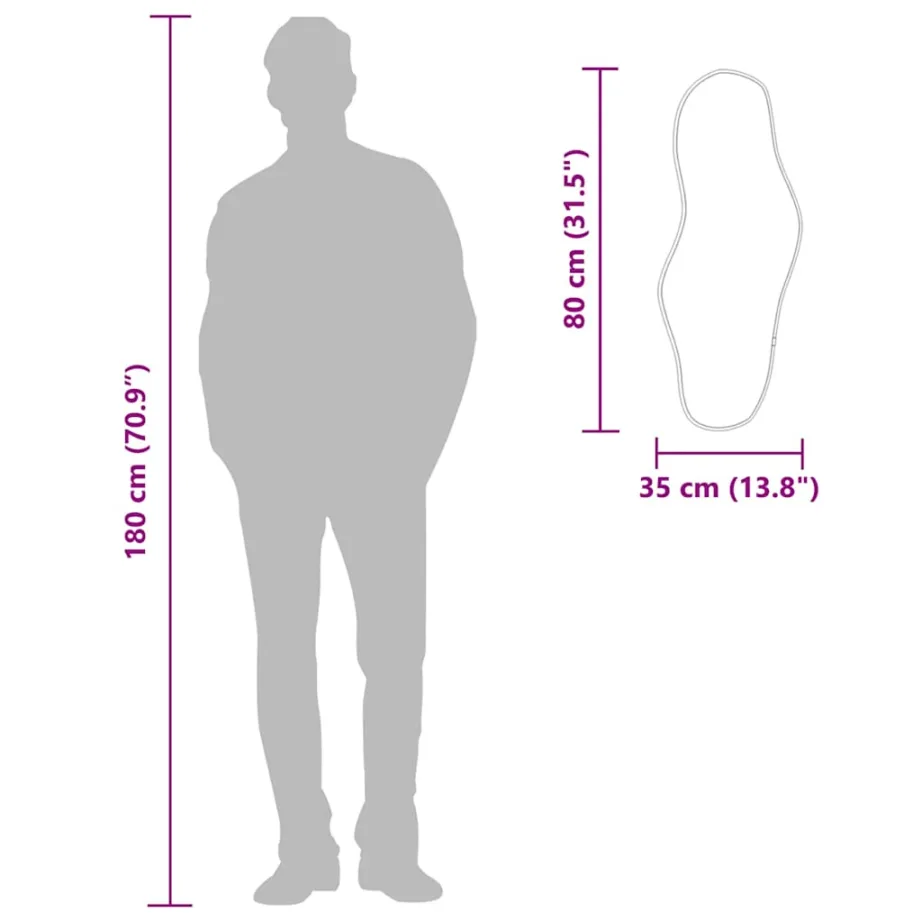 Seinapeegel, must, 80 x 35 cm – 7