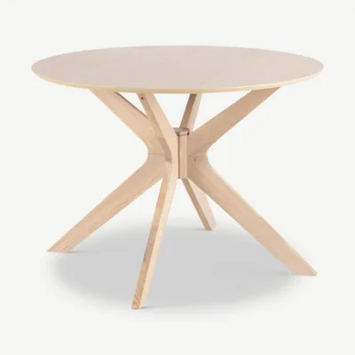 Söögilaud Duke, valge MDF ja kasepuit alus