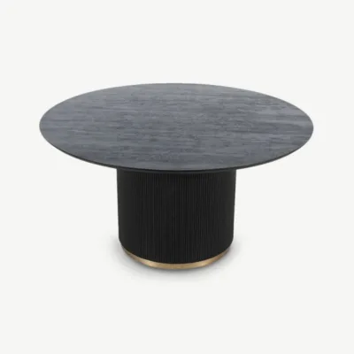 Ümmargune söögilaud Avena, must puit