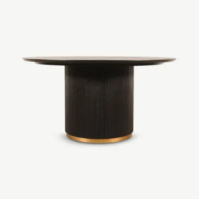 Ümmargune söögilaud Avena, pruun puit