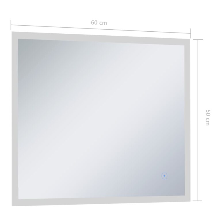 Vannitoa LED-seinapeegel puutetundliku anduriga 60 x 50 cm