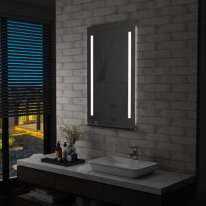 Vannitoa LED-seinapeegel riiuliga 60 x 100 cm