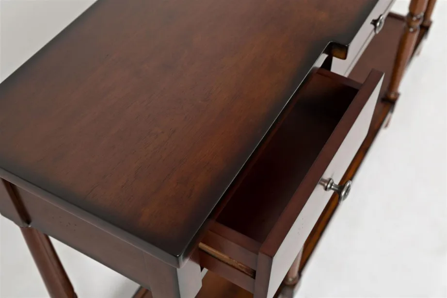 Tumepruun antiikne konsoollaud Avola AV1632-60, kummipuidust – 8