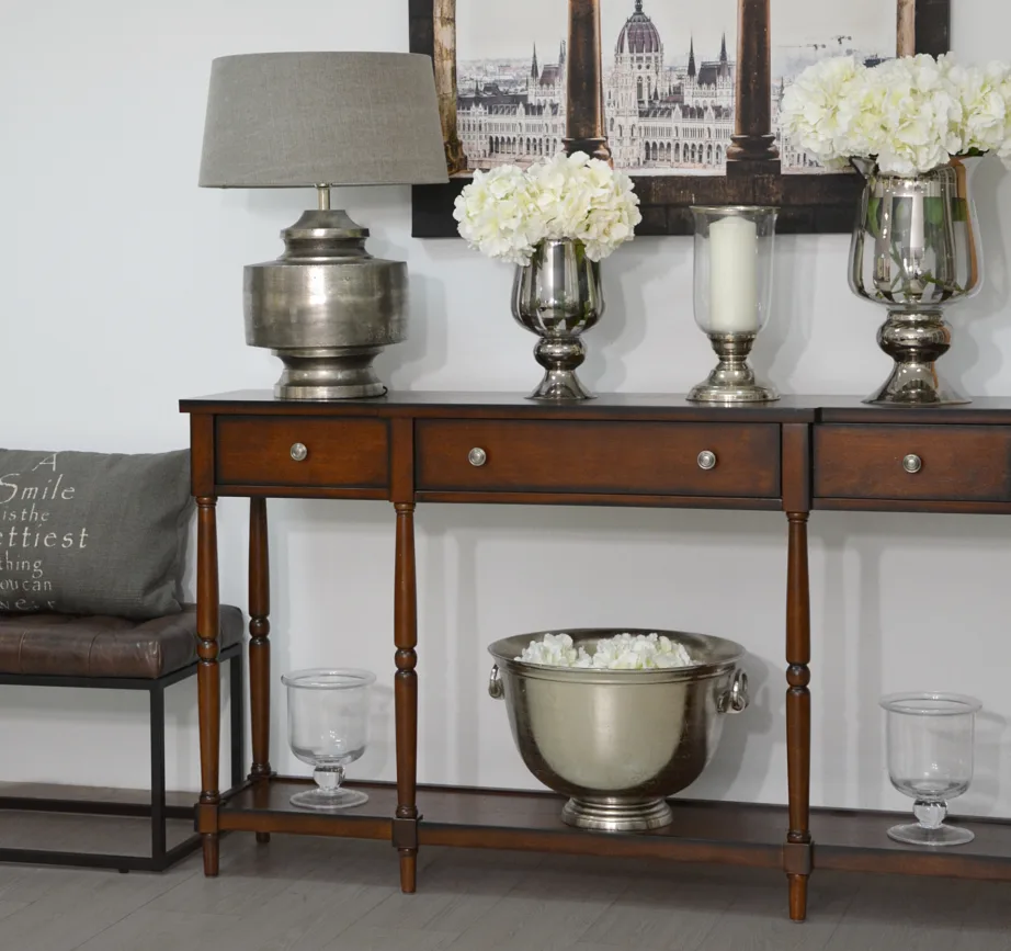 Tumepruun antiikne konsoollaud Avola AV1632-60, kummipuidust – 12