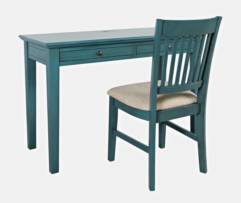 Antique Blue kirjutuslaud ja tool Avola AV175-4820, akaatsiapuidust