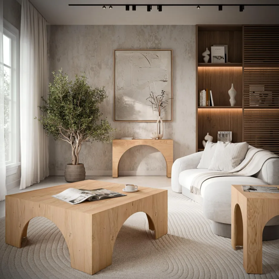 Hele naturaalne konsoollaud Avola AV2430-4, akaatsiapuidust – 7