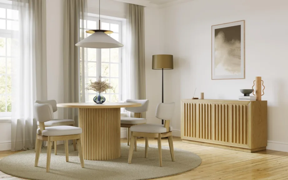 Helepruun söögilaud Avola AV2421-48, kummipuu, tammespoon – 6