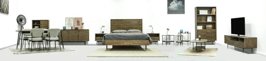 Helepruun voodiraam Maze MAZK01 180cm + 2 öökappi MAZB02, akaatsiapuidust – 8