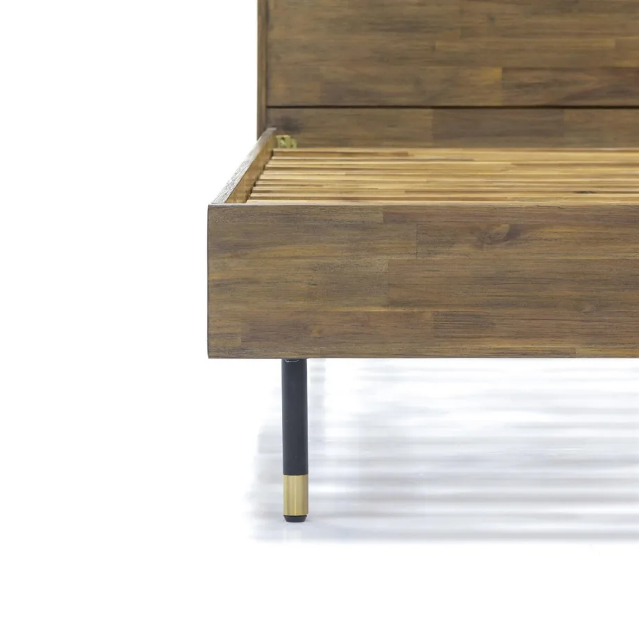 Helepruun voodiraam Maze MAZK01 180cm + 2 öökappi MAZB02, akaatsiapuidust – 17