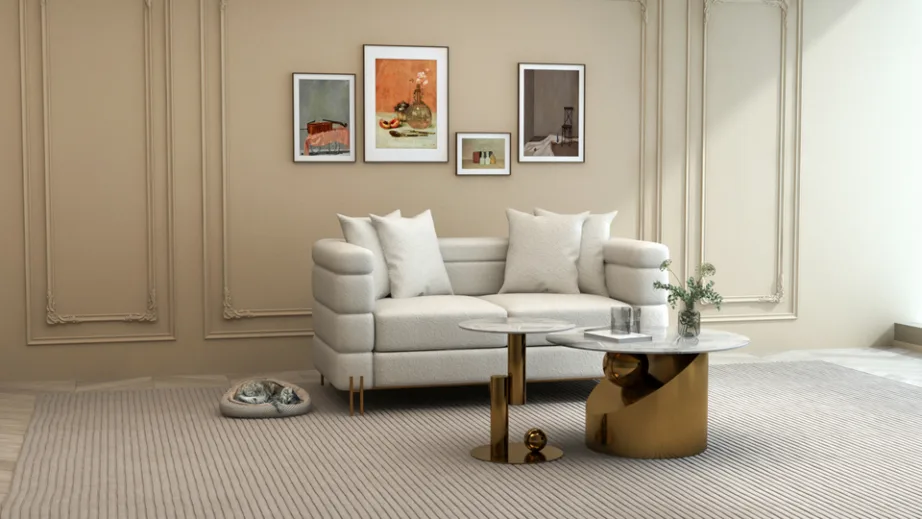 Kuldsete jalgadega kohvilaud Modig M60, metallist – 12