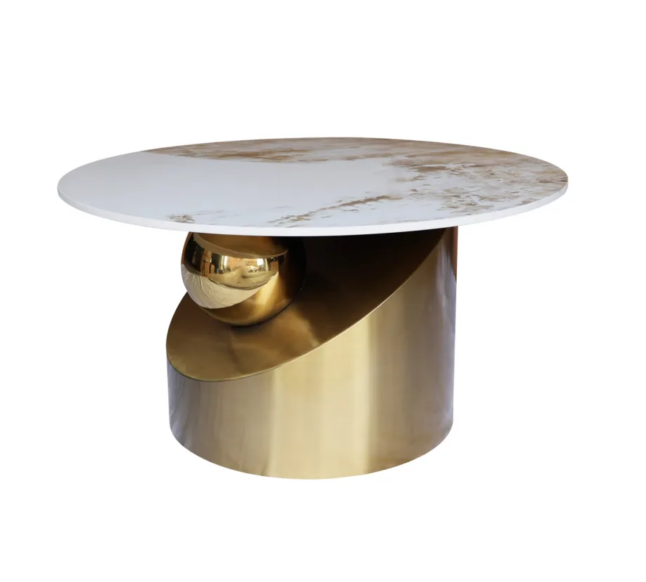 Kuldsete jalgadega kohvilaud Modig M60, metallist – 4