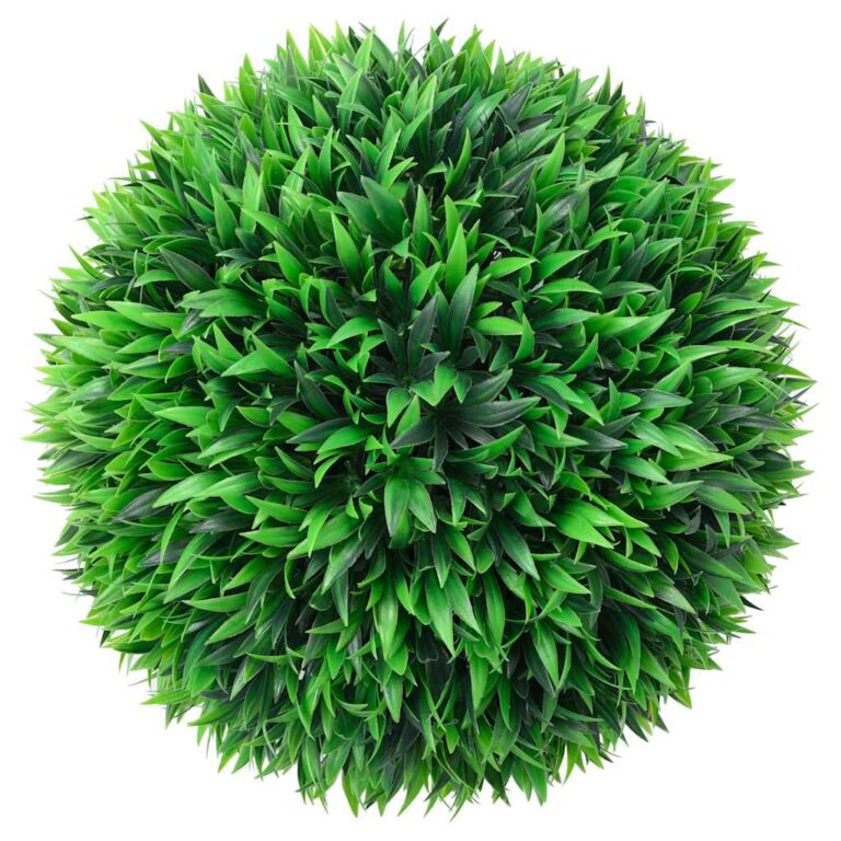 Kunstpukspuidust pallid LED tuledega 2 tk Roheline 47 cm