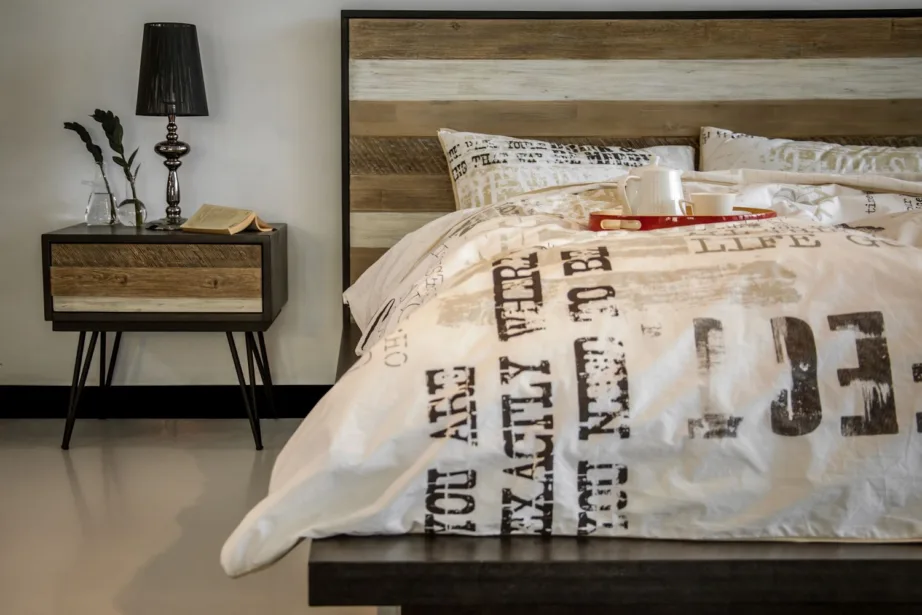 Musta, halli ja beeži voodiraam Adesso ADESQ01, akaatsiapuidust – 9