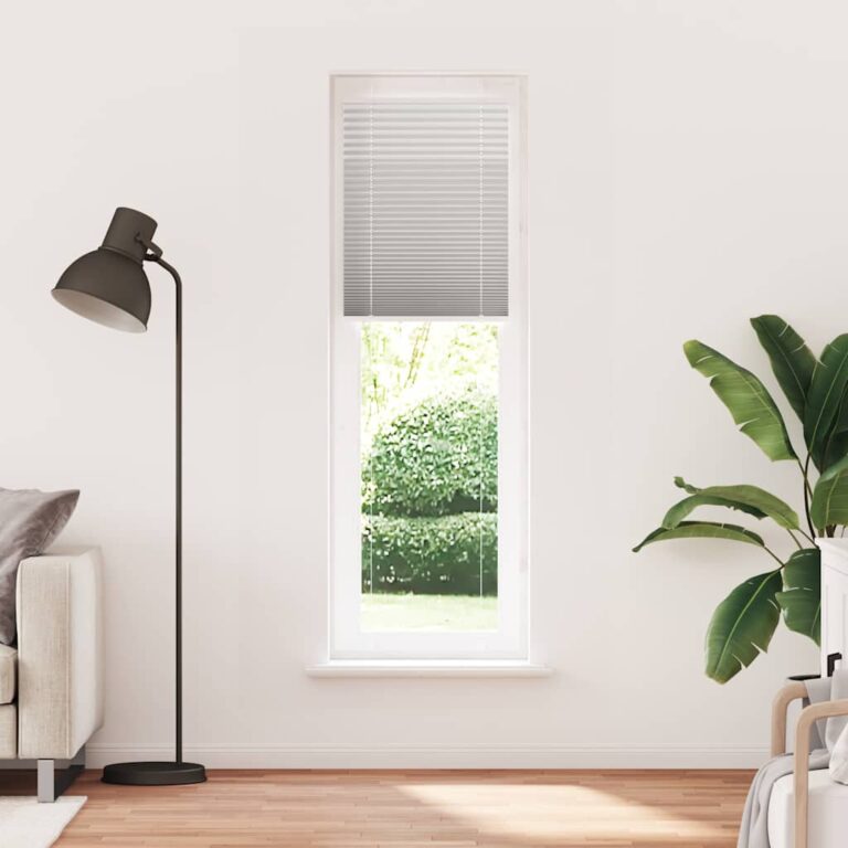 Plisseeritud ruloo helehall 65x200 cm kanga laius 64