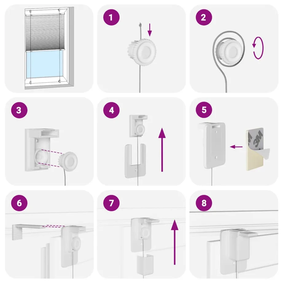 Plisseeritud ruloo valge 115×150 cm kanga laius 114,4 cm – 5