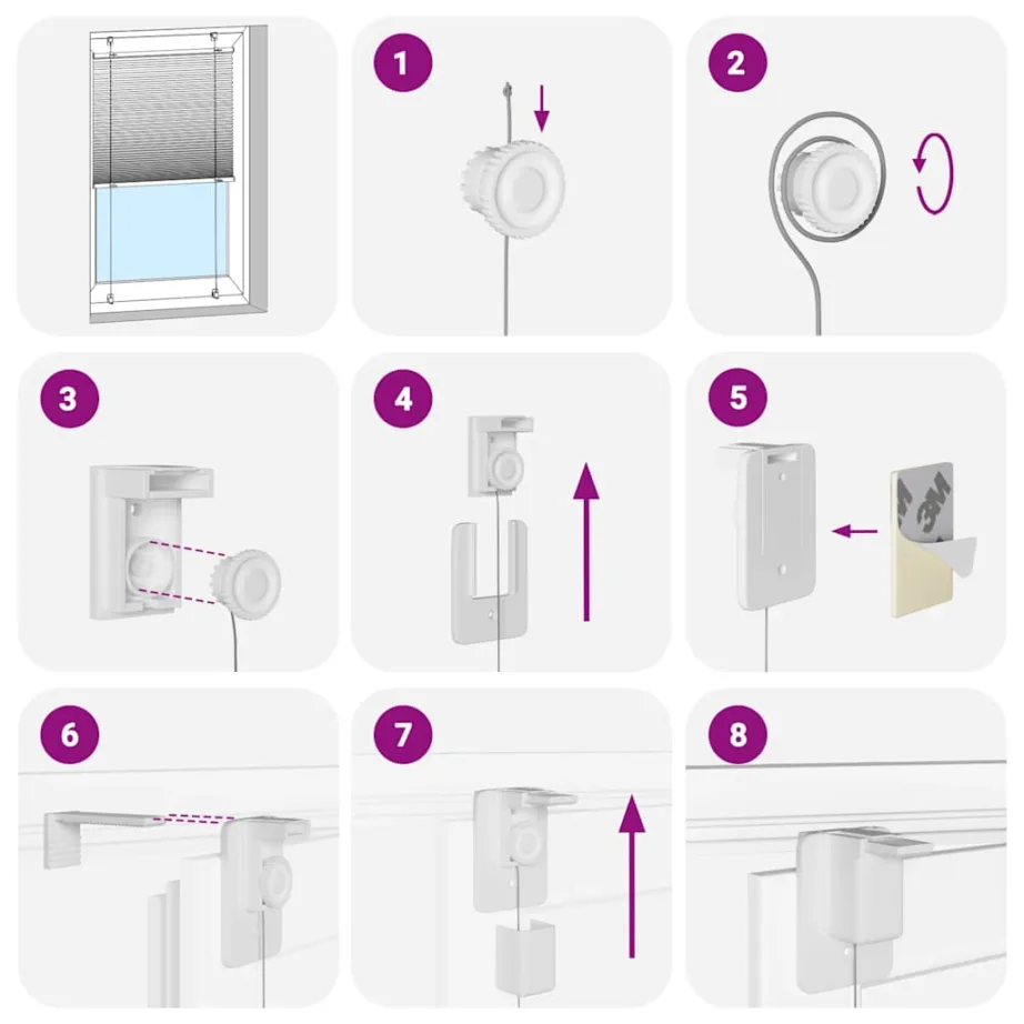 Plisseeritud ruloo valge 55×150 cm kanga laius 54,4 cm – 5