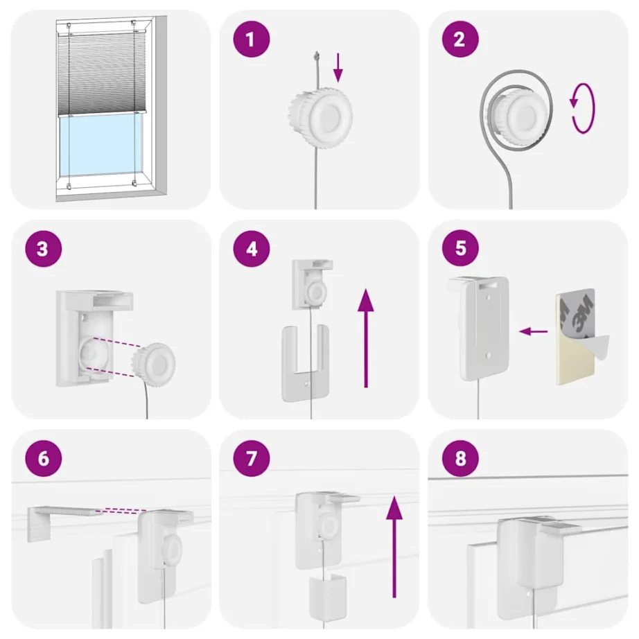 Plisseeritud ruloo valge 80×100 cm kanga laius 79,4 cm – 5