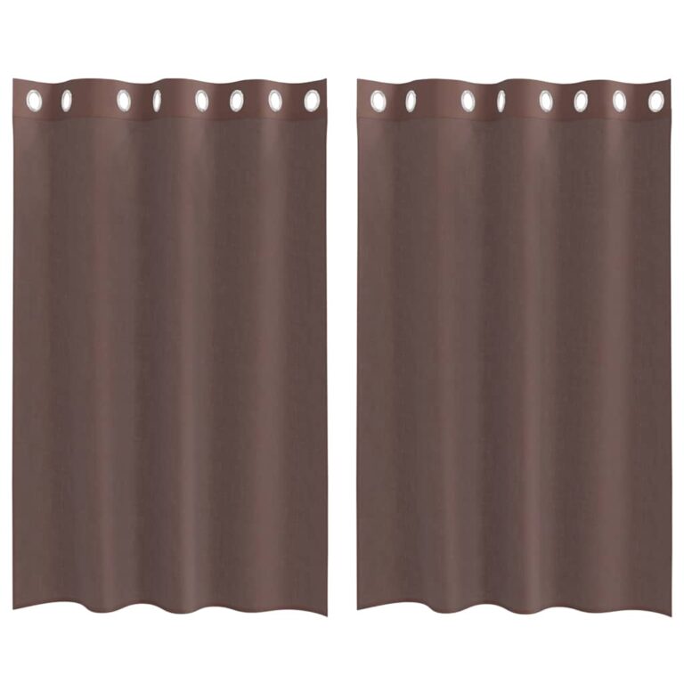 Rõngastihendiga kardinad 2 tk Pruun 140x175 cm