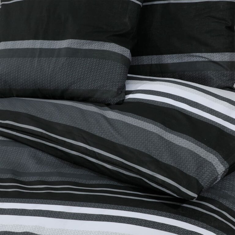 Tekikotikomplekt must ja valge 155 x 220 cm