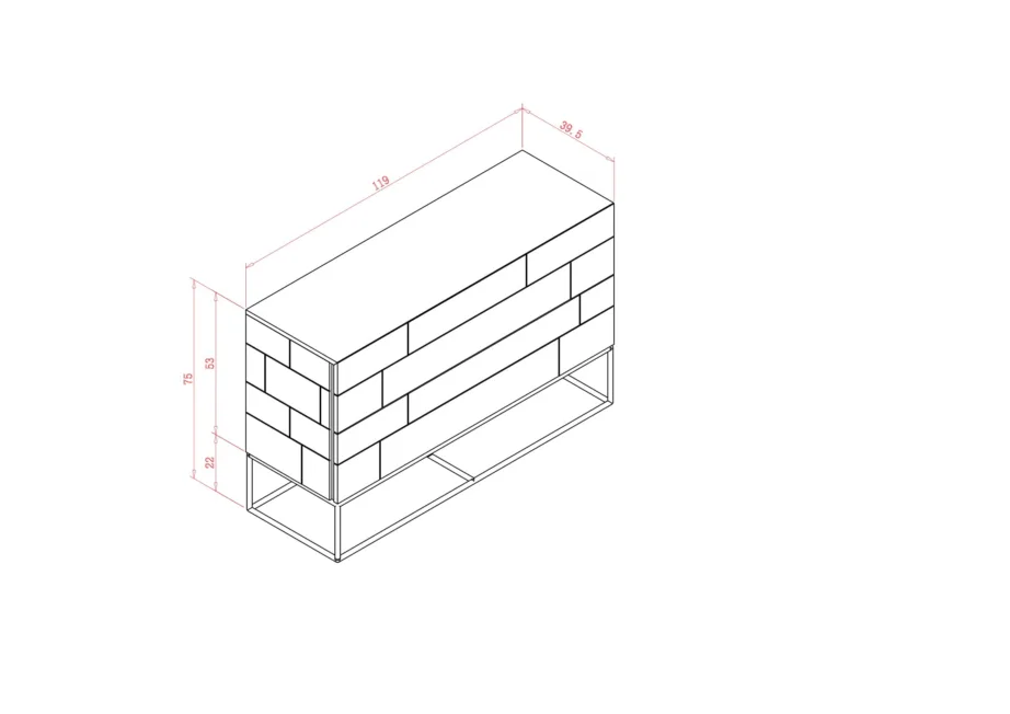 Tsemendiroheline kummut Rose Hill RH02, kõrgläikega MDF – 4