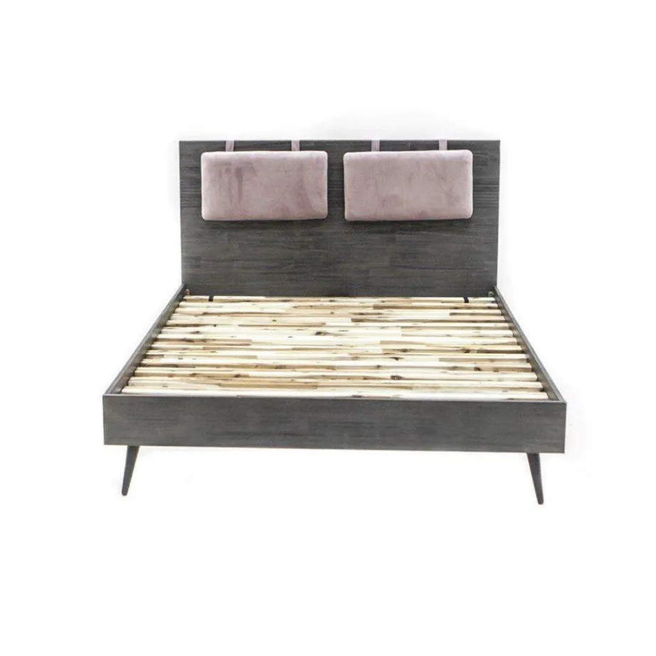 Tundrahall voodiraam Capella CAPQ01 140cm + 2 öökappi CAPB02, akaatsiapuidust – 6