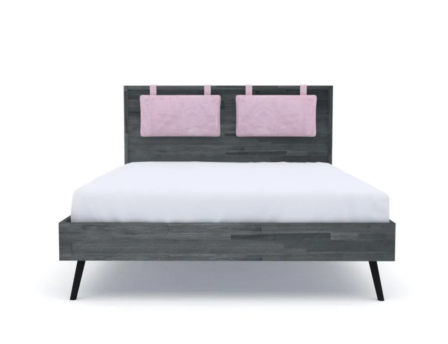 Tundrahall voodiraam Capella CAPQ01 140cm + 2 öökappi CAPB02, akaatsiapuidust – 4