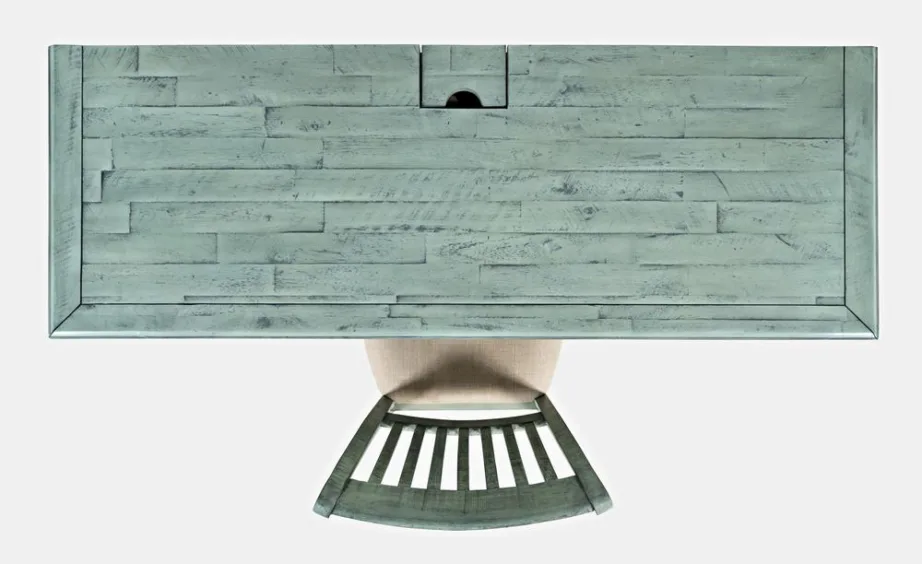 Türkiissinine ja mündiroheline kirjutuslaud ja tool Avola AV1615-5620, akaatsiapuidust – 6