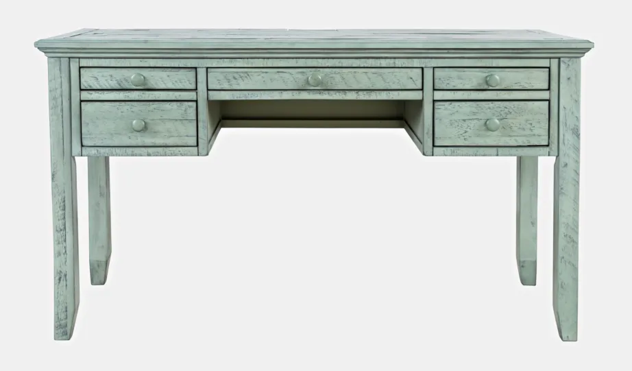 Türkiissinine ja mündiroheline kirjutuslaud ja tool Avola AV1615-5620, akaatsiapuidust – 7