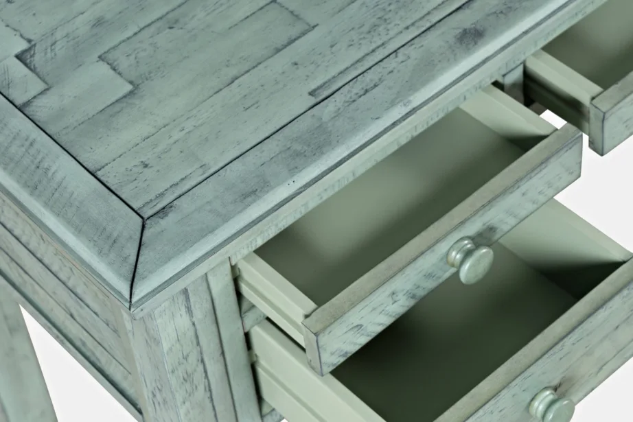 Türkiissinine ja mündiroheline kirjutuslaud ja tool Avola AV1615-5620, akaatsiapuidust – 11