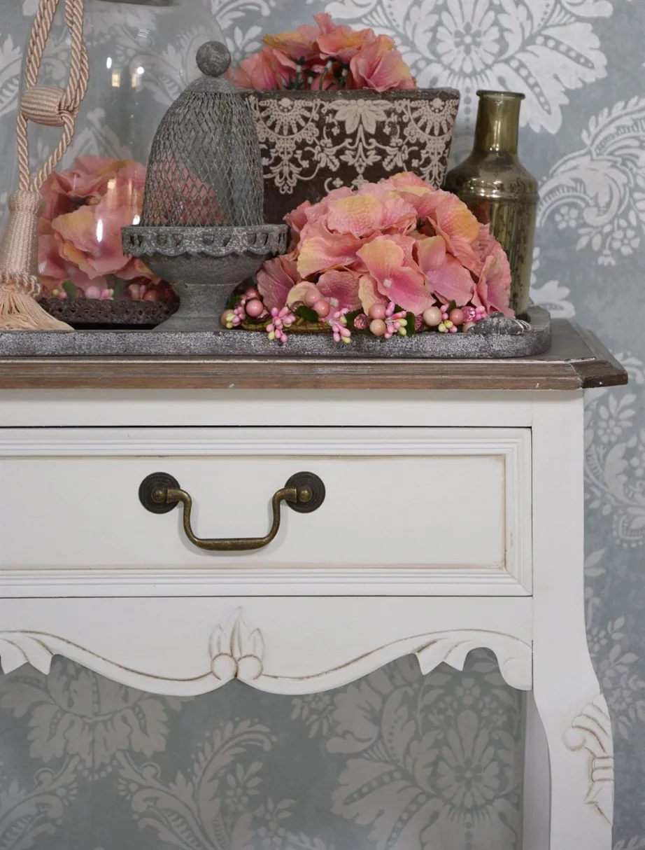 Valge konsoollaud Rimini RIW017, Paulownia puidust – 3