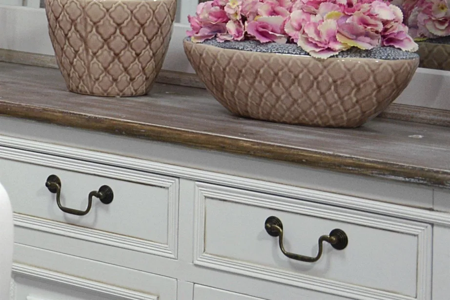 Valge konsoollaud Rimini RIW017, Paulownia puidust – 4