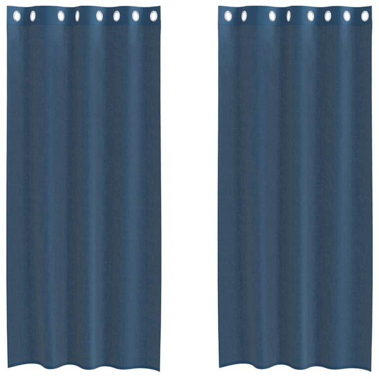 Voile kardinad koos rõngastega 2 tk Royal Blue