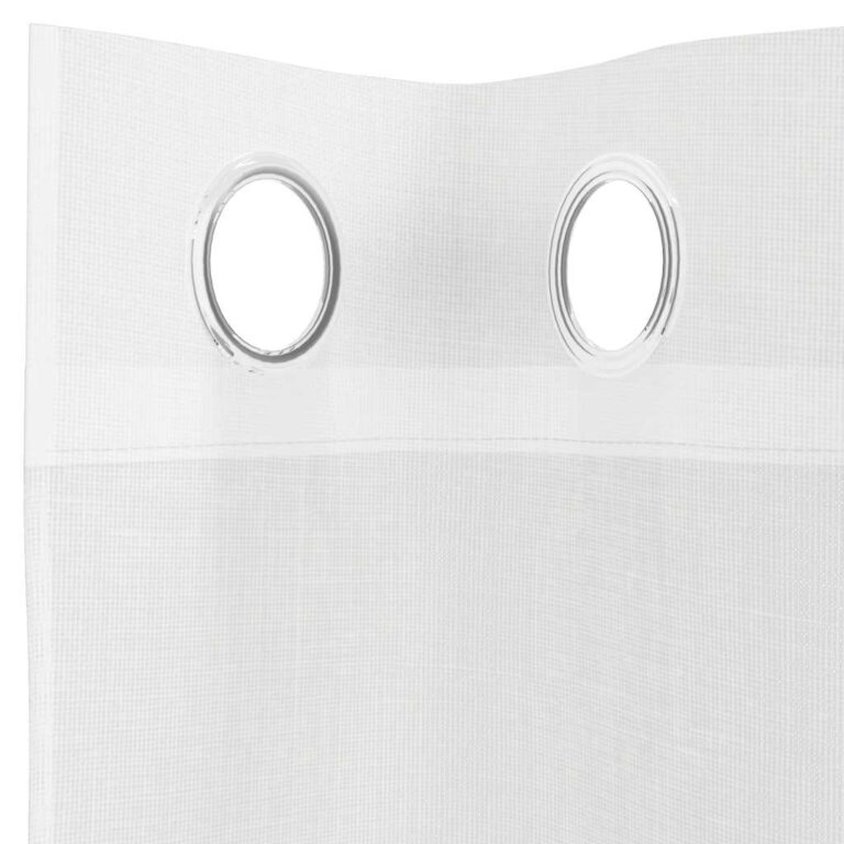 Voile kardinad koos rõngastihenditega 2 tk Valge