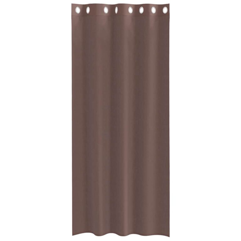 Voile kardinad rõngastega 2 tk Pruun 140x245 cm
