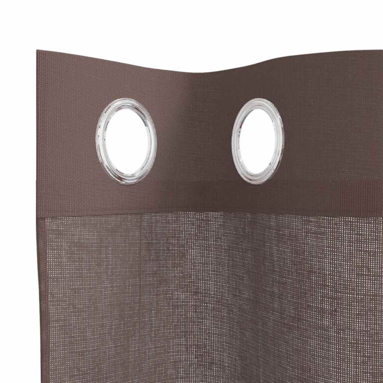 Voile kardinad rõngastega 2 tk Pruun 140x245 cm