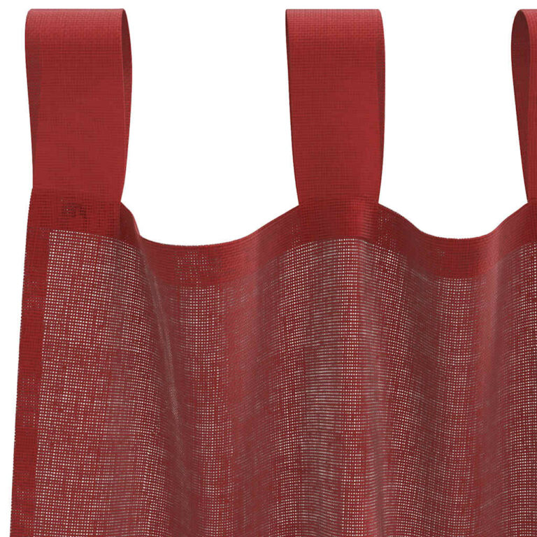 Voile kardinad varrastega taskutega 2 tk Veinipunane