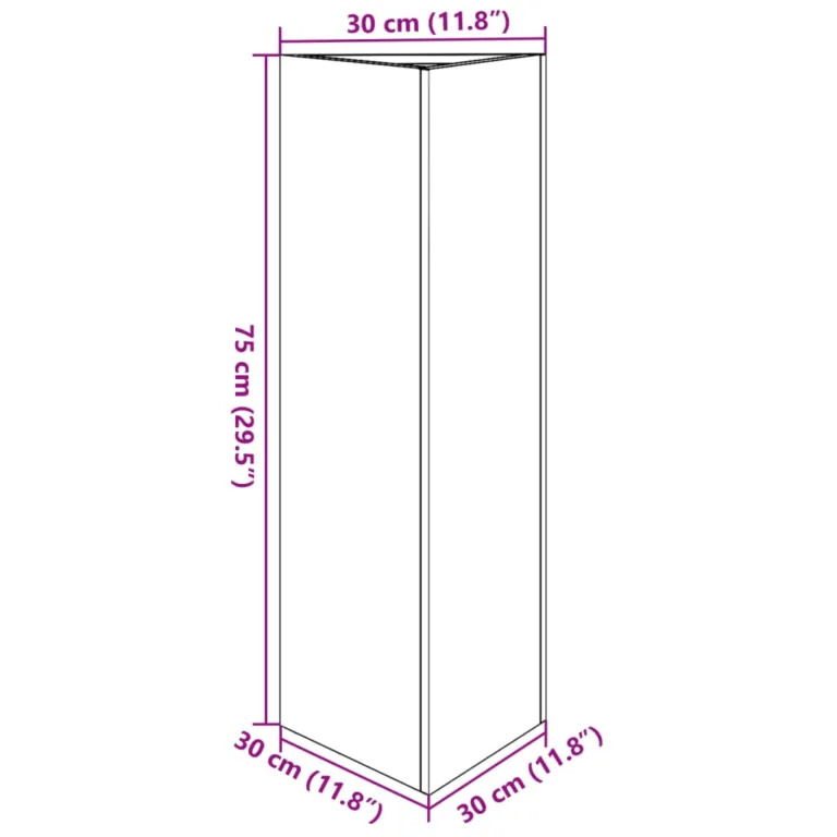 Aia taimekastid 2 tk antratsiithall kolmnurk 30x26x75 cm teras