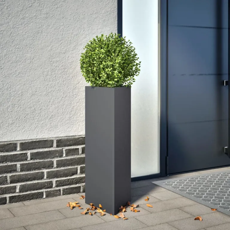 Aia taimekastid 2 tk antratsiithall kolmnurk 30x26x75 cm teras