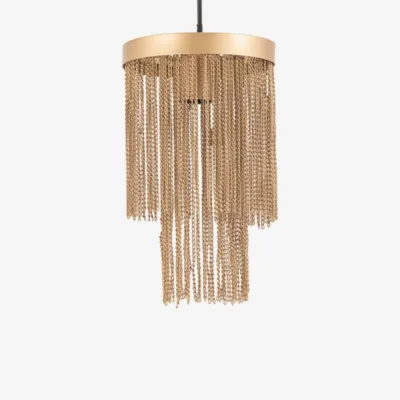 Kullatud metallist väike Artemis lühter, luksusliku ja kaasaegse disainiga. Kompaktne ja stiilne valgusti, mis lisab igasse ruumi elegantsi ja hubasust.