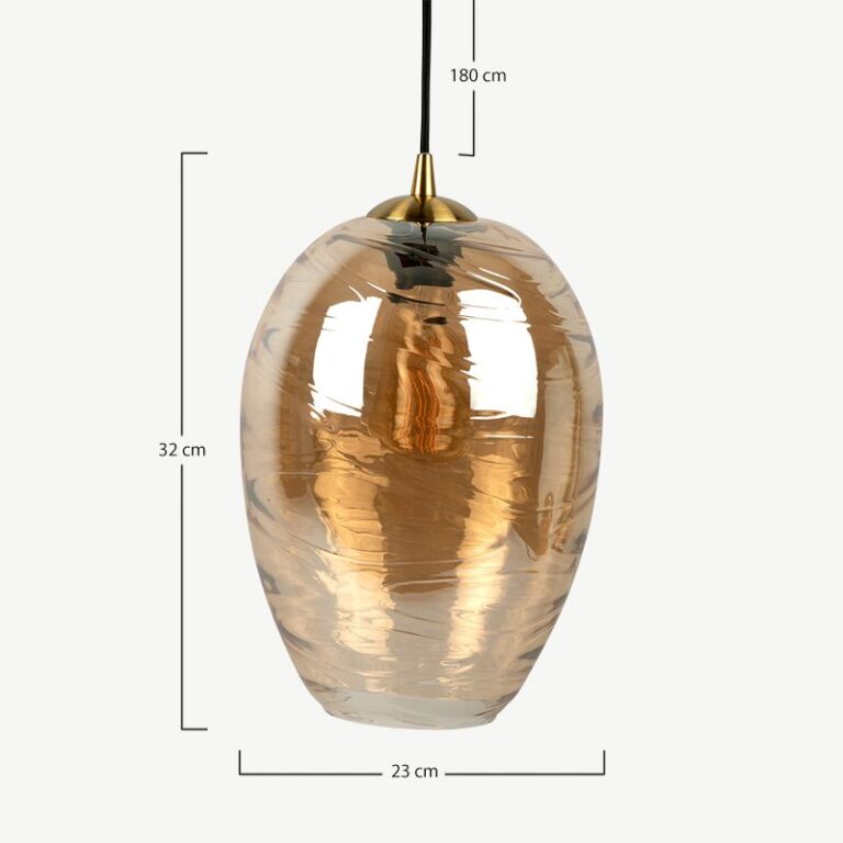 Glamour koonusekujuline rippvalgusti pruuni klaaskupliga. Elegantne disain ja sooja tooniga valgus loovad hubase atmosfääri igas ruumis.