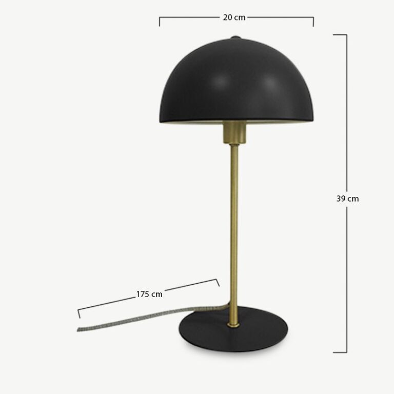 Klassikaline must metallist Bonnet lauavalgusti Art Deco stiilis. Elegantse kupliga kompaktne valgusti loob hubase õhkkonna igas ruumis.