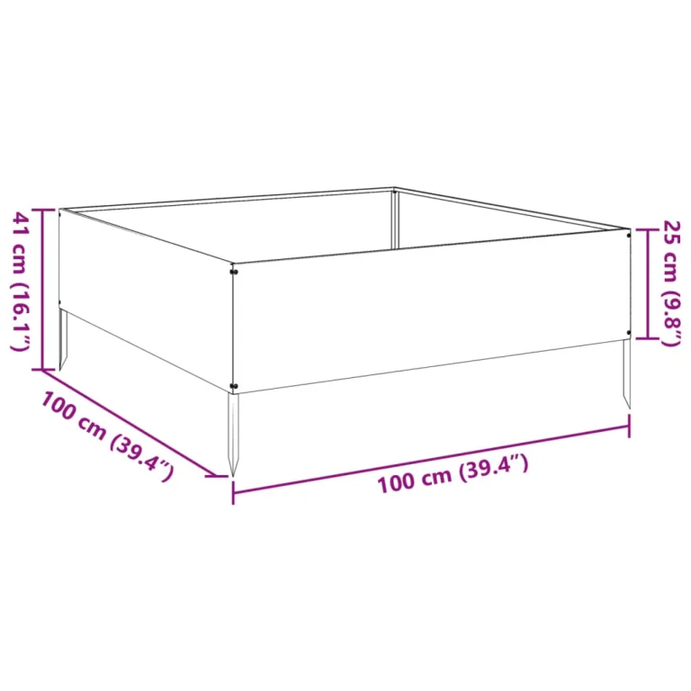 100x100x25 cm roostevaba teras