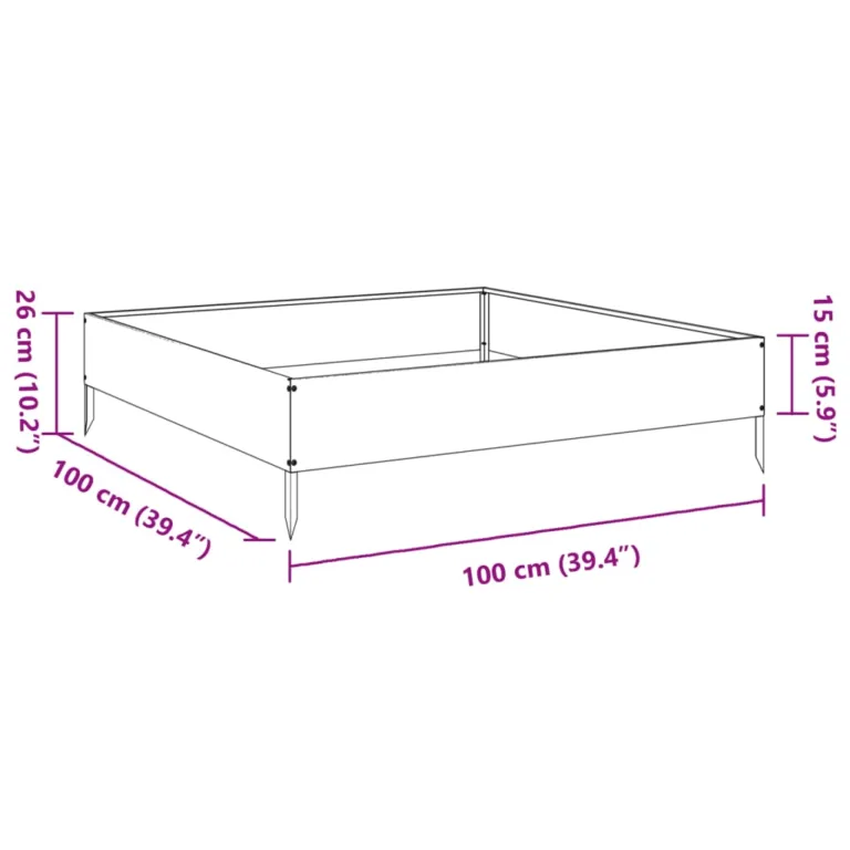 100x100x26 cm roostevaba teras