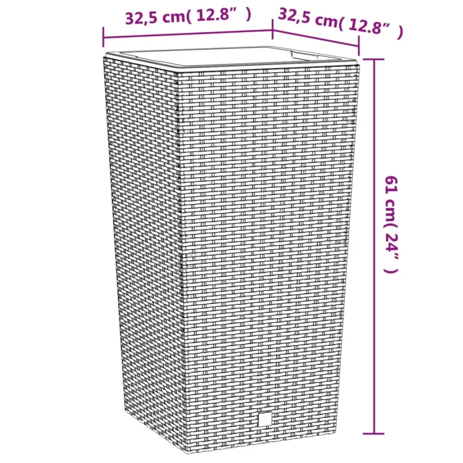 Taimekast eemaldatava sisuga, valge, 21 / 49 l PP-rotang - 7