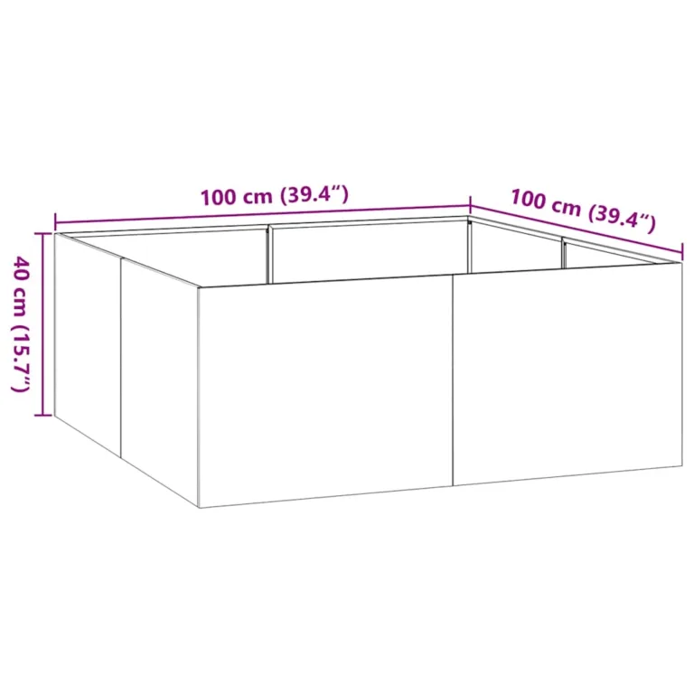 Taimekast must 100x100x40 cm