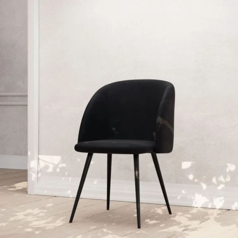 Stiilne Vesper söögitool musta sametpolstriga ja mattmustade metalljalgadega. Elegantne, mugav ja vastupidav tool sobib nii söögituppa kui ka kontorisse.