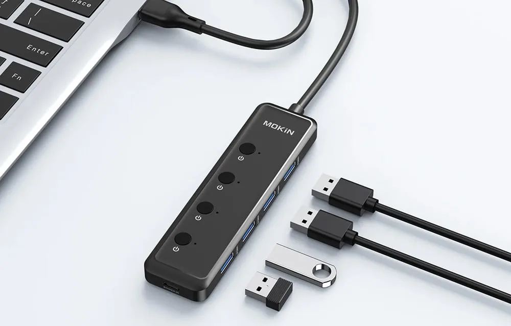 USB jaotur 5-ühes MOKiN ühendatud seadmetega
