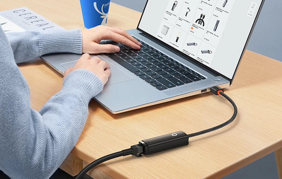 Baseus USB-RJ45 adapter koos valgusindikaatoriga